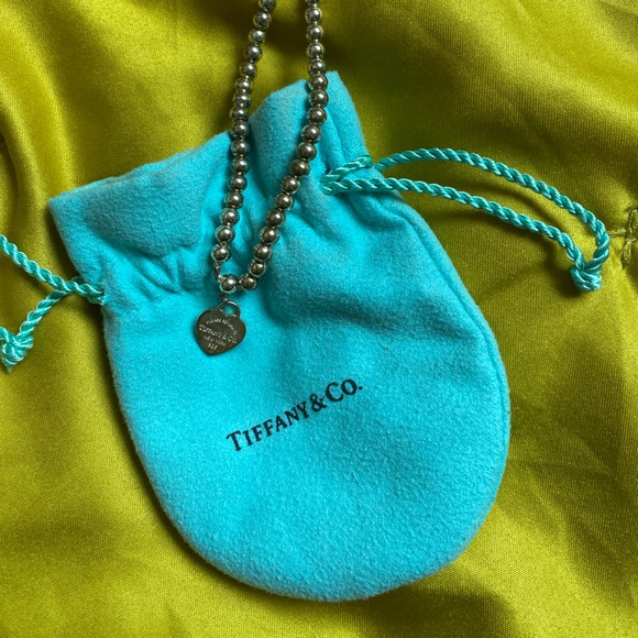 Tiffany Blue Heart Tag Bead Bracelet - Picture 2 of 4